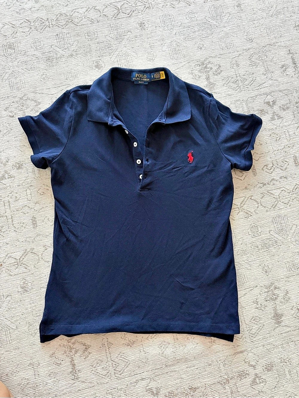 Polo Ralph Lauren Slim Fit Cotton Polo Shirt Blue Large